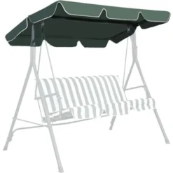 RELAX4LIFE Toit De Rechange Pour Balancelle, Toit De Balançoire Toile Épaisse à 160G/M2 Imperméable Et Anti-UV En Polyester (191x132CM, Vert)