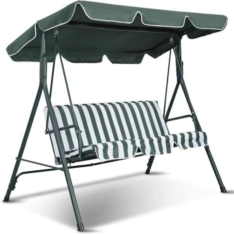 RELAX4LIFE Toit De Rechange Pour Balancelle, Toit De Balançoire Toile Épaisse à 160G/M2 Imperméable Et Anti-UV En Polyester (191x132CM, Vert) 2 RELAX4LIFE Toit De Rechange Pour Balancelle, Toit De Balançoire Toile Épaisse à 160G/M2 Imperméable Et Anti-UV En Polyester (191x132CM, Vert) – Image 2