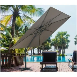 SUNKING XL - Parasol Déporté 4x3m - Gris Anthracite -Promos Jardin Lumi Magasin 61022497 4