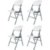 Lot De 4 Chaises Pliantes Foldy - 46 X 52 X 86 Cm - Blanc