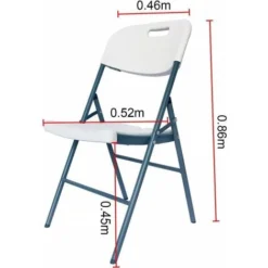 Lot De 4 Chaises Pliantes Foldy - 46 X 52 X 86 Cm - Blanc -Promos Jardin Lumi Magasin 62158078 3