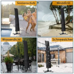 SWANEW Housse De Parasol Résistant Aux UV Hydrofuge Protection UV Housse De Protection Jardin,noir -Promos Jardin Lumi Magasin 63736149 5