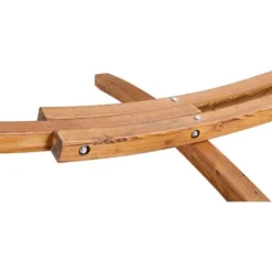 Hamac écru + Support Bois 3,15 M 1 Personne Toile Poly-coton LAGOA -Promos Jardin Lumi Magasin 6462567 4