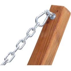 Hamac écru + Support Bois 3,15 M 1 Personne Toile Poly-coton LAGOA -Promos Jardin Lumi Magasin 6462567 5