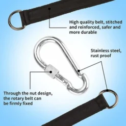 Sangles De Suspension Pour Balançoire, 2 Sangles De Balançoire Réglables Avec 2 Mousquetons En Alliage De Zinc Pouvant Supporter Jusqu'à 1000 Lb, Kit De Sangles De Hamac (noir, 25 Cm) 7 Sangles De Suspension Pour Balançoire, 2 Sangles De Balançoire Réglables Avec 2 Mousquetons En Alliage De Zinc Pouvant Supporter Jusqu'à 1000 Lb, Kit De Sangles De Hamac (noir, 25 Cm) -Promos Jardin Lumi Magasin 65503782 3