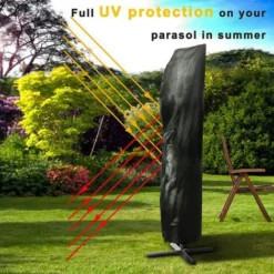 Housse De Protection Pour Parasol Noir 205cmx25x57x48cm FUIENKO -Promos Jardin Lumi Magasin 65820307 4