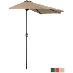 Demi Parasol Parasol De Balcon Demi Lune Pentagone 270 X 135 Cm SPF 50+