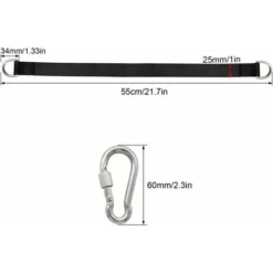 Lot De 2 Sangles De Suspension Pour Balançoire De 55 Cm Avec Mousqueton, Idéal Pour Siège De Balançoire, Hamac, Baches -Promos Jardin Lumi Magasin 69576622 3