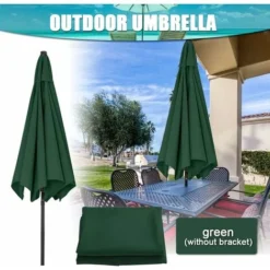 Housses De Rechange Pour Parasol 3 Mètres 6 Bras Parasol De Rechange Pour Auvent De Jardin Housse De Rechange Pour Parasol, Auvent Uniquement (vert) -Promos Jardin Lumi Magasin 69642113 4
