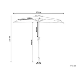 Parasol De Jardin Semi Circulaire Ombrage 270 Cm En Polyester Vert Galati -Promos Jardin Lumi Magasin 70344112 3