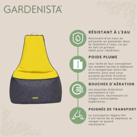 Gardenista Pouf Géant D'extérieur à Dossier Haut Pour Adultes, Détente, Prêt à Se Prélasser, Jeux Résistant Aux Intempéries, Sacs De Siège De Jardin Pour Piscine, Aspen Gold 5 Gardenista Pouf Géant D'extérieur à Dossier Haut Pour Adultes, Détente, Prêt à Se Prélasser, Jeux Résistant Aux Intempéries, Sacs De Siège De Jardin Pour Piscine, Aspen Gold – Image 5