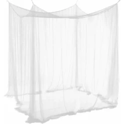 Moustiquaire De Lit Double Ciel De Lit Rectangulaire Grande Moustiquaire Blanc Simple D'Eté Avec 4 Ouvertures Baldaquin Rideaux De Lit 190cm(W) X210cm(L) X240cm(H) Répulsif Pour Les Insectes
