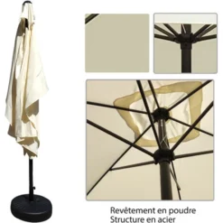 Parasol Rectangulaire 2 X 3 M - Imperméable - Jardin Ou Plage - Crème - MaxxGarden -Promos Jardin Lumi Magasin 72492571 3