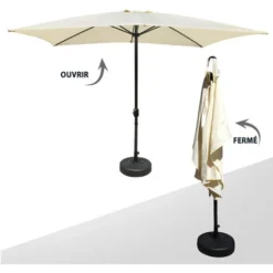 Parasol Rectangulaire 2 X 3 M - Imperméable - Jardin Ou Plage - Crème - MaxxGarden -Promos Jardin Lumi Magasin 72492571 4