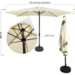 Parasol Rectangulaire 2 X 3 M - Imperméable - Jardin Ou Plage - Crème - MaxxGarden -Promos Jardin Lumi Magasin 72492571 5