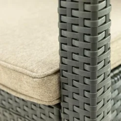 Set Salon D’extérieur - Salon De Jardin Pour 4 Personnes - 2 Fauteuils, 1 Canapé Et 1 Table - Avec Coussins - Gris -Promos Jardin Lumi Magasin 72492606 4