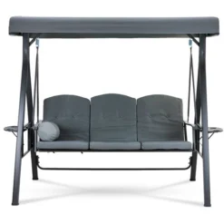 Balancelle De Jardin 3 Places - Max. 380 Kg - Avec Coussins - Anthracite - 1.95 X 1.25 X 1.8 M - MaxxGarden -Promos Jardin Lumi Magasin 72492607 4