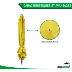 Parasol Inclinable Carré 3 X 3 M - Parasol De Jardin Et De Balcon - Jaune - MaxxGarden -Promos Jardin Lumi Magasin 72492746 5