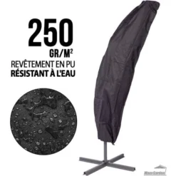 Housse De Protection Pour Parasol - Imperméable Anti-UV - Couverture Pour Parasol De Jardin - 200-300 Cm - Noir- MaxxGarden -Promos Jardin Lumi Magasin 72492860 3