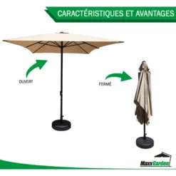 Parasol Rectangulaire 2 X 3 M - Imperméable - Taupe - MaxxGarden 8 Parasol Rectangulaire 2 X 3 M - Imperméable - Taupe - MaxxGarden -Promos Jardin Lumi Magasin 72492866 4