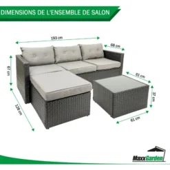 Canapé De Jardin 4 Places Avec Coussins, Table De Jardin, Mobilier De Jardin, MaxxGarden -Promos Jardin Lumi Magasin 72492886 5