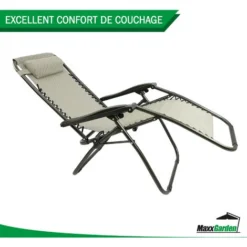 Lot De 2 Fauteuils Relax - Textilène, Pliables, Multi-positions - Gris - MaxxGarden -Promos Jardin Lumi Magasin 72492968 4
