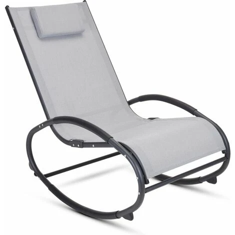 Rocking Chair De Jardin - Fauteuil à Bascule - En Aluminium Et Textilène - Gris - MaxxGarden 1 Rocking Chair De Jardin - Fauteuil à Bascule - En Aluminium Et Textilène - Gris - MaxxGarden