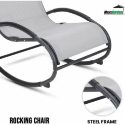 Rocking Chair De Jardin - Fauteuil à Bascule - En Aluminium Et Textilène - Gris - MaxxGarden 7 Rocking Chair De Jardin - Fauteuil à Bascule - En Aluminium Et Textilène - Gris - MaxxGarden -Promos Jardin Lumi Magasin 72492994 3