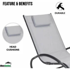 Rocking Chair De Jardin - Fauteuil à Bascule - En Aluminium Et Textilène - Gris - MaxxGarden 9 Rocking Chair De Jardin - Fauteuil à Bascule - En Aluminium Et Textilène - Gris - MaxxGarden -Promos Jardin Lumi Magasin 72492994 5