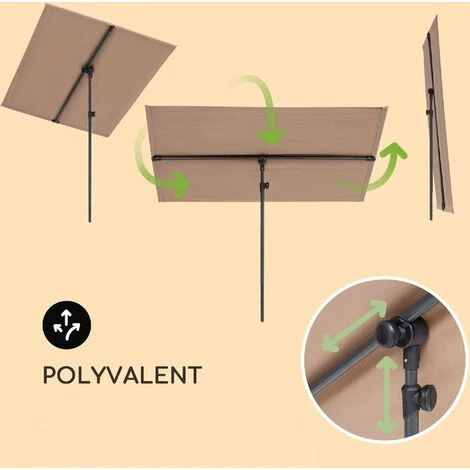 Voile D'Ombrage - Anti-UV 50 - Imperméable - 180x210x130 Cm - Aluminium/Polyester - Taupe - MaxxGarden. 2 Voile D'Ombrage - Anti-UV 50 - Imperméable - 180x210x130 Cm - Aluminium/Polyester - Taupe - MaxxGarden. – Image 2