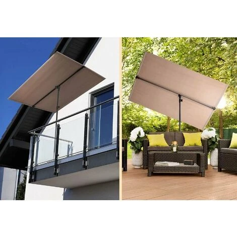 Voile D'Ombrage - Anti-UV 50 - Imperméable - 180x210x130 Cm - Aluminium/Polyester - Taupe - MaxxGarden. 4 Voile D'Ombrage - Anti-UV 50 - Imperméable - 180x210x130 Cm - Aluminium/Polyester - Taupe - MaxxGarden. – Image 4