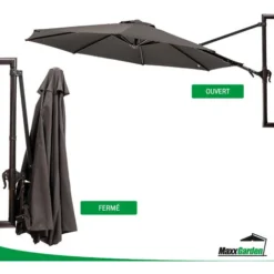 Parasol Mural 270 Cm - Gris - MaxxGarden. -Promos Jardin Lumi Magasin 72493070 3
