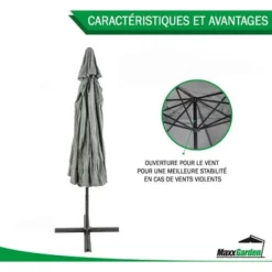 Parasol De Jardin XXL Parasol Grande Taille 4x4 M - En Aluminium - Anthracite - MaxxGarden. -Promos Jardin Lumi Magasin 72493105 4
