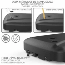 Dalle De Lestage Pied De Parasol Déporté Plastique à Remplir -Promos Jardin Lumi Magasin 72635055 3