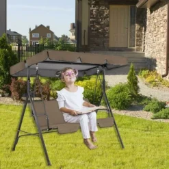 Déstockage 210D Toit De Rechange Pour Balancelle De Jardin, Canopée Pour Balancelle Remplacement De LAuvent De Balançoire Extérieure Pour Balançoire De Jardin , Housse De Rechange, (Haut 190×132×15cm+ -Promos Jardin Lumi Magasin 72876413 3