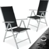 Lot De 2 Chaises De Jardin Pliantes En Aluminium - Lot De 2 Fauteuils De Jardin, Fauteuils Exterieur, Chaises Exterieur
