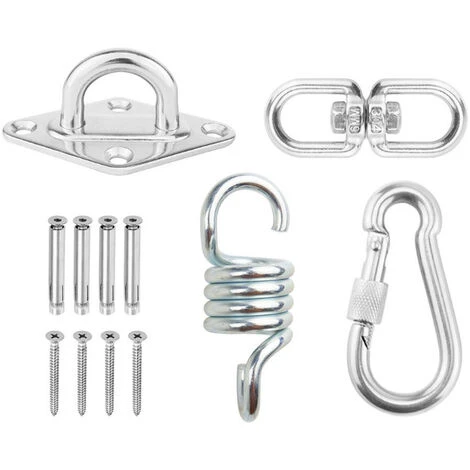 Crochets Pivotants Pour Hamac Balançoires En Acier Inoxydable Kit D'accessoires De Siège Suspendu Pour Plafond/intérieur/extérieur 2 Crochets Pivotants Pour Hamac Balançoires En Acier Inoxydable Kit D'accessoires De Siège Suspendu Pour Plafond/intérieur/extérieur – Image 2