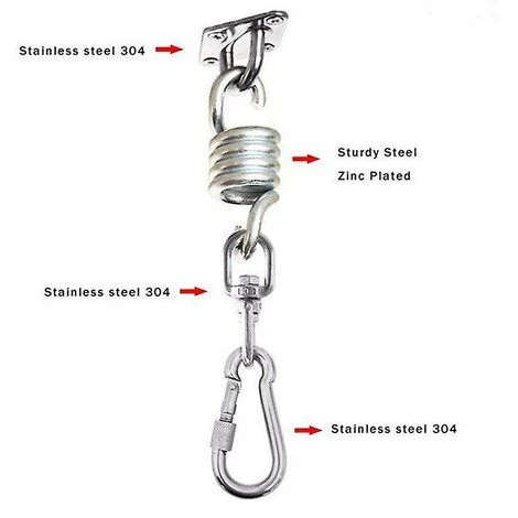 Crochets Pivotants Pour Hamac Balançoires En Acier Inoxydable Kit D'accessoires De Siège Suspendu Pour Plafond/intérieur/extérieur 5 Crochets Pivotants Pour Hamac Balançoires En Acier Inoxydable Kit D'accessoires De Siège Suspendu Pour Plafond/intérieur/extérieur – Image 5
