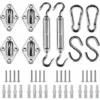 Kit De Fixation Pour Voile D'ombrage 42 Pièces De Matériel En Acier Inoxydable Pour Installation De Voile D'ombrage Rectangulaire Et Triangulaire, 15-22CM