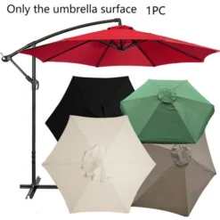 Déstockage Housse De Rechange Pour Parasol, 6 Baleines, 2 M, Imperméable, Anti-UV, Tissu De Rechange, Vert Foncé -Promos Jardin Lumi Magasin 77111085 4