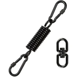 Ressort En Acier Pivotant Avec 2 Mousquetons Et Crochet Pivotant à 360 Degrés (1 Jeu, Noir)