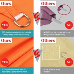 Waterproof Shade Sail Garden Canopy Sun Shade Camping Gazebo Outdoor Awnings Carport Pool UV Block Square Rectangle Triangle,Mount Accessory,triangle3.6x3.6x3.6m -Promos Jardin Lumi Magasin 78766793 3