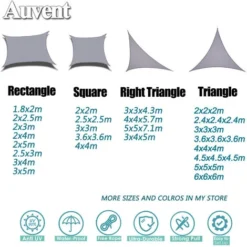 Waterproof Shade Sail Garden Canopy Sun Shade Camping Gazebo Outdoor Awnings Carport Pool UV Block Square Rectangle Triangle,Mount Accessory,triangle3.6x3.6x3.6m -Promos Jardin Lumi Magasin 78766793 4