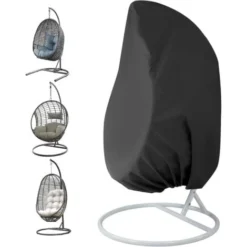 Housse De Fauteuil Suspendu Jardin Rotin Osier Fauteuil Suspendu Imperméable Housse Housse De Protection Pour œufs Chaise Résistant à L'eau Et à La Poussière - 190 X115cm (Noir)