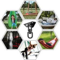 Crochet De Plafond Pour Fauteuil Suspendu Pivotant à 360 °, Balançoire, Suspension, Crochet Avec Vis Pour Béton, Bois, Aire De Jeux, Véranda, Siège Trapèze, Yoga -Promos Jardin Lumi Magasin 79402931 5