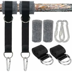 Sangles De Hamac D'extérieur - Kit De Suspension De 150 Cm De Long,2 Mousquetons à Crochet En D Et 2 Coussins De Protection