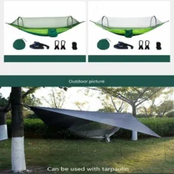 MINKUROW Hamac Camping Balançoire Hamac De Camping En Plein Air Avec Moustiquaire Lit Suspendu Portable 1-2 Personnes Lit De Tente À Air Ouvert Rapide Sac De Couchage Hamac, Camouflage 250x120 -Promos Jardin Lumi Magasin 80699845 4