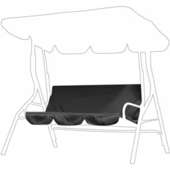 MINKUROW Housse De Siège De Balancelle, Housse De Coussin Swing étanche 3 Places, Remplacement De La Housse Du Siège De Balançoire Extérieur Housse De Protection Pour Hamac Étanche à La Poussière(Noir -Promos Jardin Lumi Magasin 80935489 5