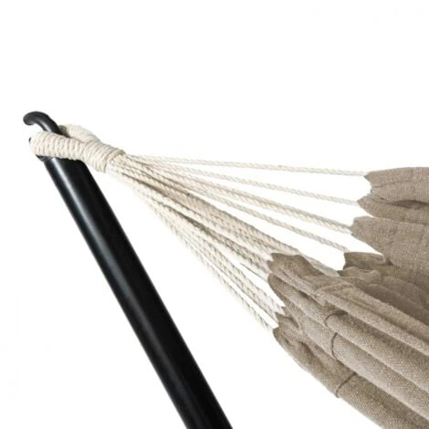 Hamac Avec Support Métal Et Toile Taupe 3 Hamac Avec Support Métal Et Toile Taupe – Image 3