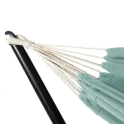 Hamac Avec Support Métal Et Toile Vert D'eau -Promos Jardin Lumi Magasin 81224119 3